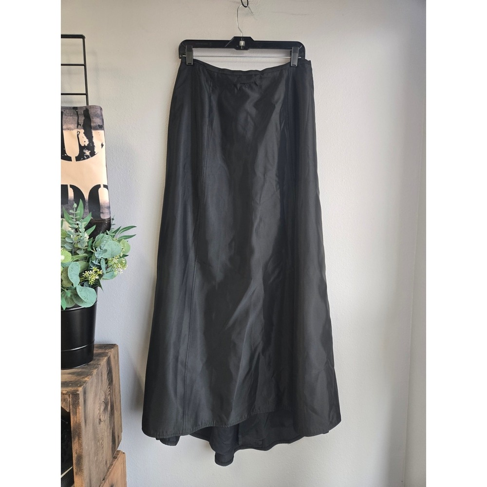 Cache Vintage Y2K Black Acetate Formal Evening Maxi Skirt Size 12